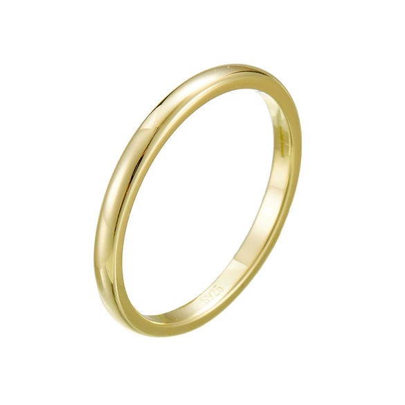 Wholesale Women's S925 Sterling Silver Geometric Goldplated Plain Ring