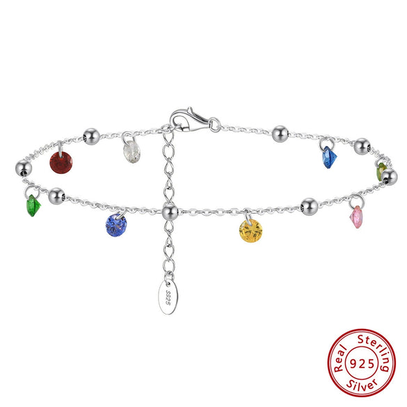 Wholesale Women's S925 Sterling Silver Geometric Gypsophila Anklet Jewelry
