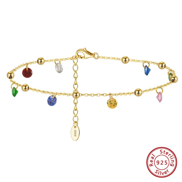 Wholesale Women's S925 Sterling Silver Geometric Gypsophila Anklet Jewelry