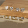 Wholesale Women's S925 Sterling Silver Geometric Heart Earrings With Electroplating And 8A Zircon