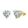 Wholesale Women's S925 Sterling Silver Geometric Heart Earrings With Electroplating And 8A Zircon