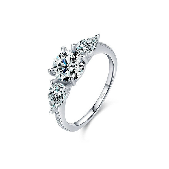 Wholesale Women's S925 Sterling Silver Geometric High Sense Ring