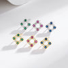 Wholesale Women's S925 Sterling Silver Geometric Hollow Electroplated Earrings