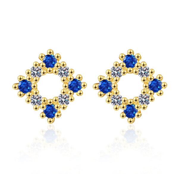 Wholesale Women's S925 Sterling Silver Geometric Hollow Electroplated Earrings