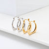 Wholesale Women's S925 Sterling Silver Geometric Hollow Ushape Electroplated Earrings Cold Style Ins Minimalist