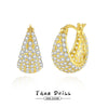 Wholesale Women's S925 Sterling Silver Geometric Hoop Earrings With Electroplating