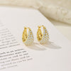Wholesale Women's S925 Sterling Silver Geometric Hoop Earrings With Electroplating