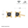 Wholesale Women's S925 Sterling Silver Geometric Inlaid Black Zircon Earrings Simple Style