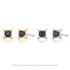 Wholesale Women's S925 Sterling Silver Geometric Inlaid Black Zircon Earrings Simple Style