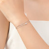 Wholesale Women's S925 Sterling Silver Geometric Inlaid Zircon Double Bracelet