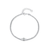 Wholesale Women's S925 Sterling Silver Geometric Inlaid Zircon Double Bracelet