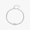 Wholesale Women's S925 Sterling Silver Geometric Inlaid Zircon Double Bracelet