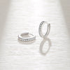 Wholesale Women's S925 Sterling Silver Geometric Inlaid Zircon Earrings With Electroplating