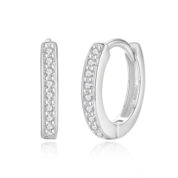 Wholesale Women's S925 Sterling Silver Geometric Inlaid Zircon Earrings With Electroplating