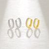 Wholesale Women's S925 Sterling Silver Geometric Inlaid Zircon Earrings With Electroplating