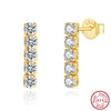 Wholesale Women's S925 Sterling Silver Geometric Inlaid Zircon Earrings