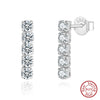 Wholesale Women's S925 Sterling Silver Geometric Inlaid Zircon Earrings