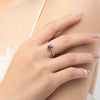 Wholesale Women's S925 Sterling Silver Geometric Inlaid Zircon Pigeon Red Color Treasure Ring