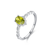 Wholesale Women's S925 Sterling Silver Geometric Inlaid Zircon Pigeon Red Color Treasure Ring