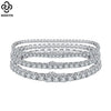 Wholesale Women's S925 Sterling Silver Geometric Inverted Tennis Bracelet Electroplated