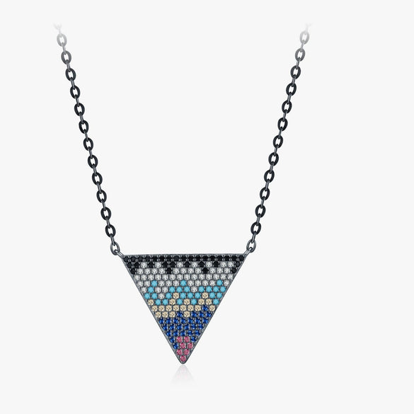 Wholesale Women's S925 Sterling Silver Geometric Inverted Triangle Ins Style Electroplated Necklace