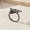 Wholesale Women's S925 Sterling Silver Geometric Inverted Triangle Ring With Electroplating