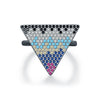 Wholesale Women's S925 Sterling Silver Geometric Inverted Triangle Ring With Electroplating
