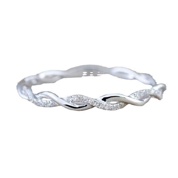 Wholesale Women's S925 Sterling Silver Geometric Knot Wrapping Ring With Electroplating