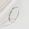 Wholesale Women's S925 Sterling Silver Geometric Laser Bead Movable Ring Electroplated