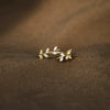 Wholesale Women's S925 Sterling Silver Geometric Leaf Branch Ring With Electroplating