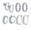 Wholesale Women's S925 Sterling Silver Geometric Light Luxury Elegant Simple Classic Moissanite Earrings With Electroplating