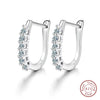 Wholesale Women's S925 Sterling Silver Geometric Light Luxury Elegant Simple Classic Moissanite Earrings With Electroplating