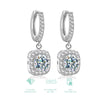 Wholesale Women's S925 Sterling Silver Geometric Light Luxury Elegant Simple Classic Moissanite Earrings With Electroplating