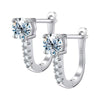 Wholesale Women's S925 Sterling Silver Geometric Light Luxury Elegant Simple Classic Moissanite Earrings With Electroplating