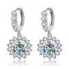 Wholesale Women's S925 Sterling Silver Geometric Light Luxury Elegant Simple Classic Moissanite Earrings With Electroplating