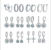Wholesale Women's S925 Sterling Silver Geometric Light Luxury Elegant Simple Classic Moissanite Earrings With Electroplating