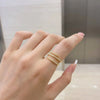 Wholesale Women's S925 Sterling Silver Geometric Light Luxury Ring With Highend Zircon And Electroplating
