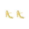 Wholesale Women's S925 Sterling Silver Geometric Lips Micropaved Zircon Earrings Light Luxury Style