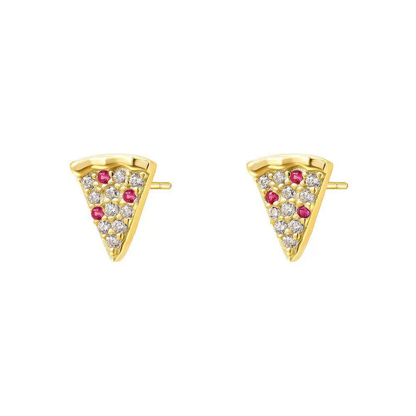 Wholesale Women's S925 Sterling Silver Geometric Lips Micropaved Zircon Earrings Light Luxury Style