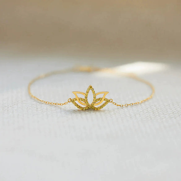 Wholesale Women's S925 Sterling Silver Geometric Lotus Bracelet With Electroplating