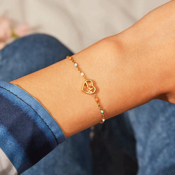 Wholesale Women's S925 Sterling Silver Geometric Love Bracelet With Epoxy Enamel And Electroplating