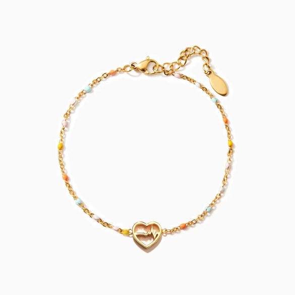 Wholesale Women's S925 Sterling Silver Geometric Love Bracelet With Epoxy Enamel And Electroplating