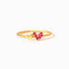 Wholesale Women's S925 Sterling Silver Geometric Love Ring With Rose Red Zircon Electroplated