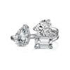 Wholesale Women's S925 Sterling Silver Geometric Love Zircon Inlaid Open Ring With Electroplating