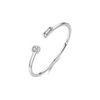 Wholesale Women's S925 Sterling Silver Geometric Micro Inlaid Adjustable Open Ring