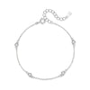 Wholesale Women's S925 Sterling Silver Geometric Micro Inlaid Zircon Anklet Simple Sexy Light Luxury Niche