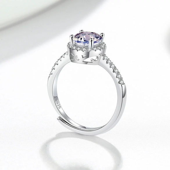 Wholesale Women's S925 Sterling Silver Geometric Microinlaid Finger Ring With Electroplating