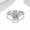 Wholesale Women's S925 Sterling Silver Geometric Microinlaid Finger Ring With Electroplating