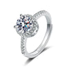 Wholesale Women's S925 Sterling Silver Geometric Microinlaid Finger Ring With Electroplating