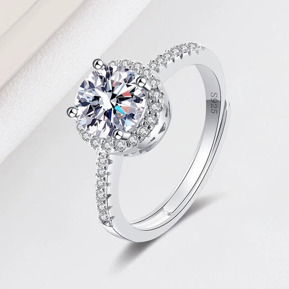 Wholesale Women's S925 Sterling Silver Geometric Microinlaid Finger Ring With Electroplating